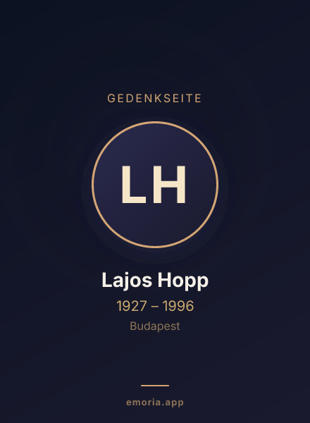 Gedenkportrait von Lajos Hopp