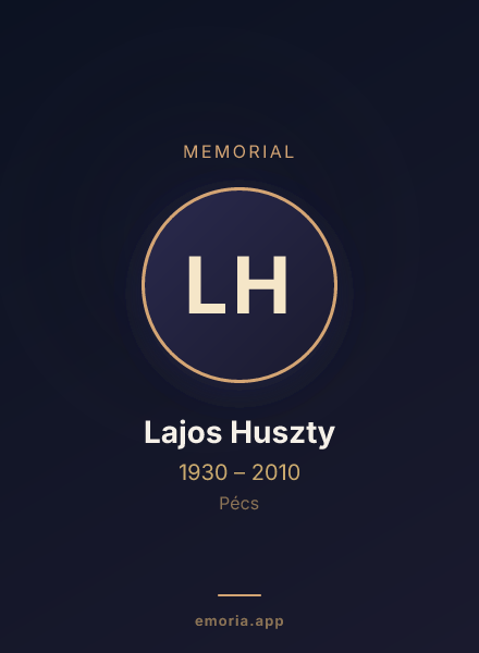 Memorial portrait of Lajos Huszty