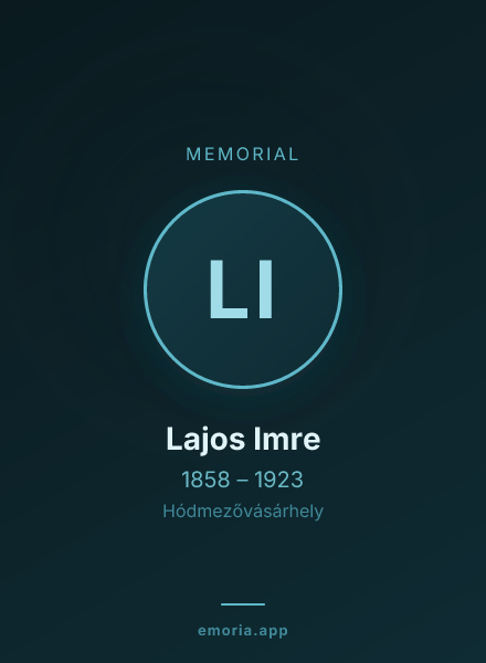 Memorial portrait of Lajos Imre