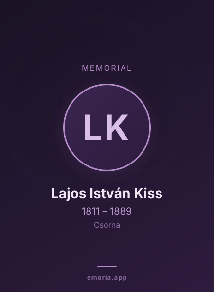 Memorial portrait of Lajos István Kiss