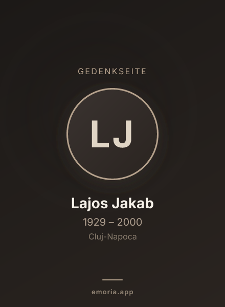 Gedenkportrait von Lajos Jakab