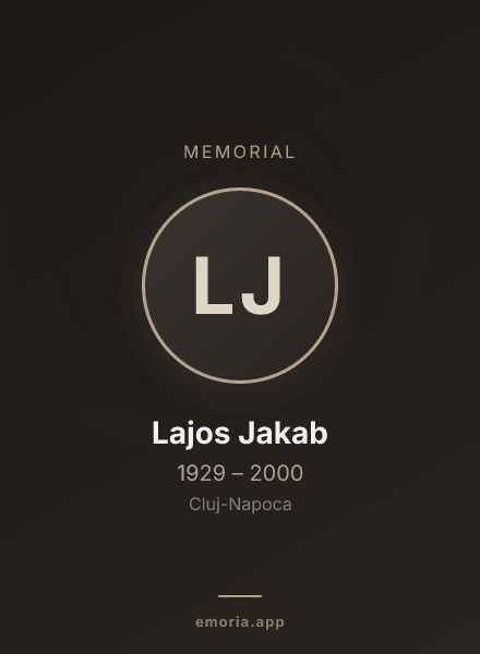 Memorial portrait of Lajos Jakab