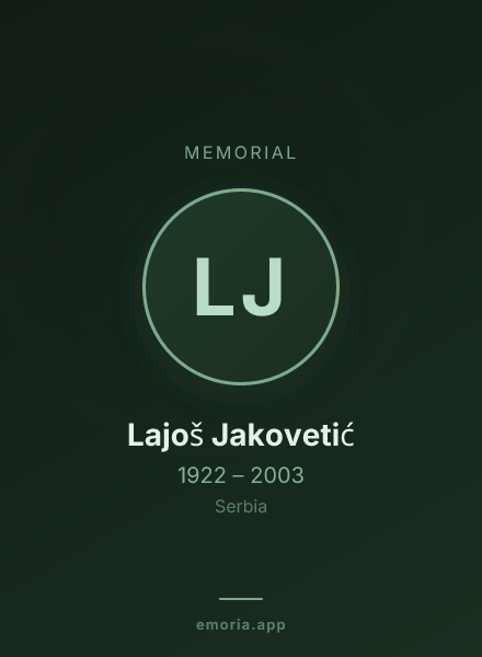 Memorial portrait of Lajoš Jakovetić