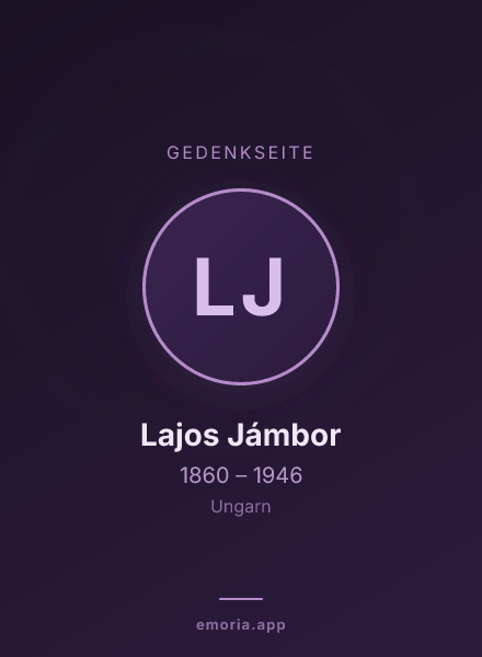 Gedenkportrait von Lajos Jámbor