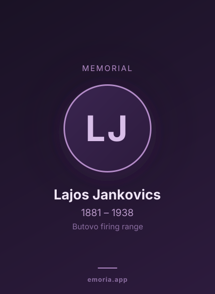 Memorial portrait of Lajos Jankovics