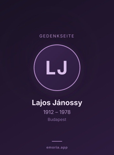 Gedenkportrait von Lajos Jánossy