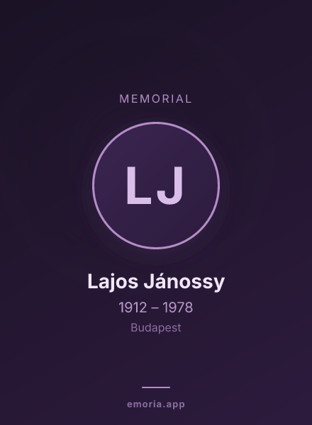 Memorial portrait of Lajos Jánossy