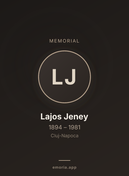 Memorial portrait of Lajos Jeney