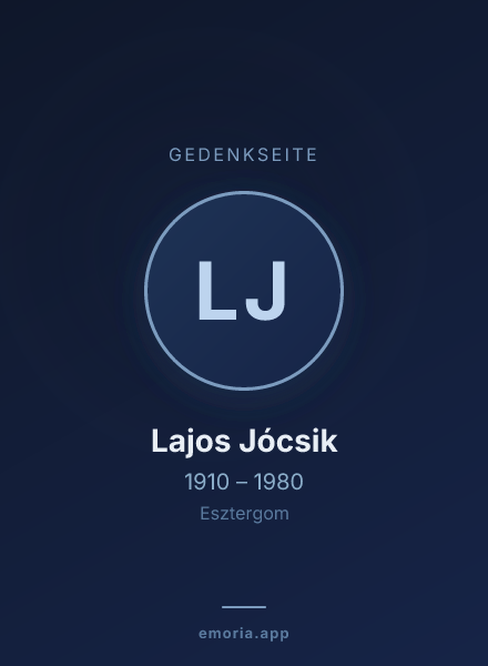 Gedenkportrait von Lajos Jócsik