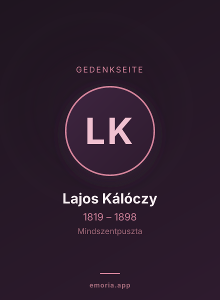 Gedenkportrait von Lajos Kálóczy