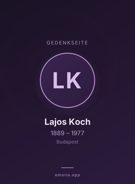 Gedenkportrait von Lajos Koch