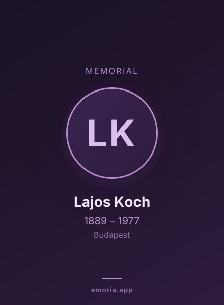 Memorial portrait of Lajos Koch