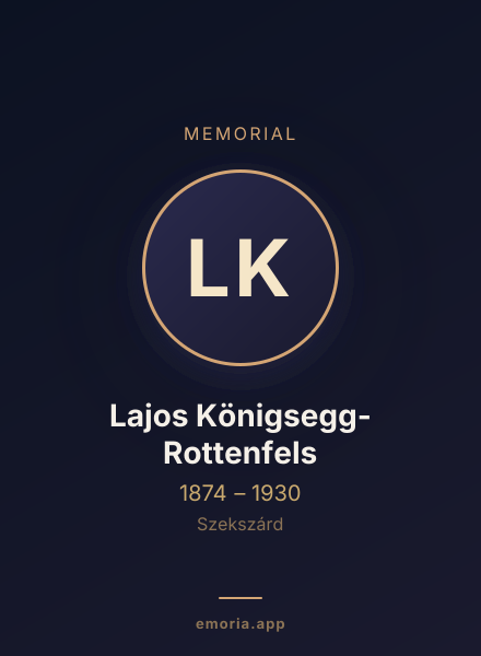Memorial portrait of Lajos Königsegg-Rottenfels