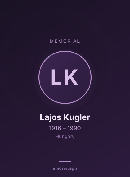 Memorial portrait of Lajos Kugler
