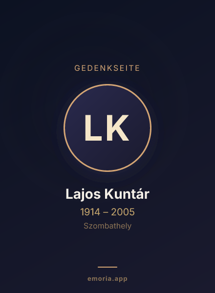 Gedenkportrait von Lajos Kuntár