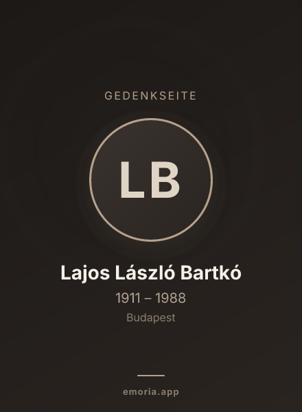 Gedenkportrait von Lajos László Bartkó