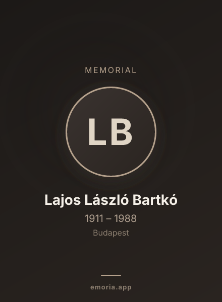 Memorial portrait of Lajos László Bartkó