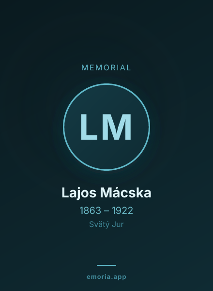 Memorial portrait of Lajos Mácska