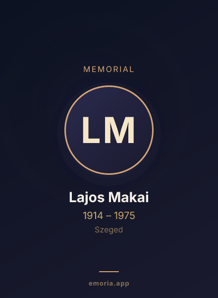 Memorial portrait of Lajos Makai