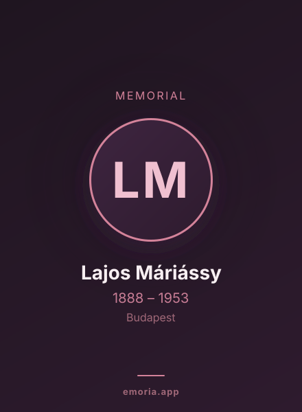 Memorial portrait of Lajos Máriássy