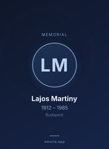 Memorial portrait of Lajos Martiny