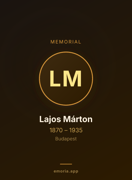 Memorial portrait of Lajos Márton