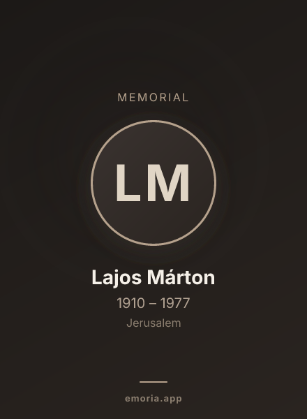 Memorial portrait of Lajos Márton