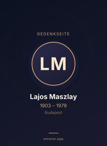 Gedenkportrait von Lajos Maszlay