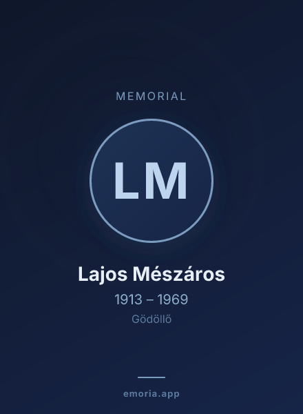 Memorial portrait of Lajos Mészáros
