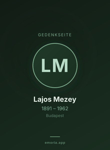 Gedenkportrait von Lajos Mezey