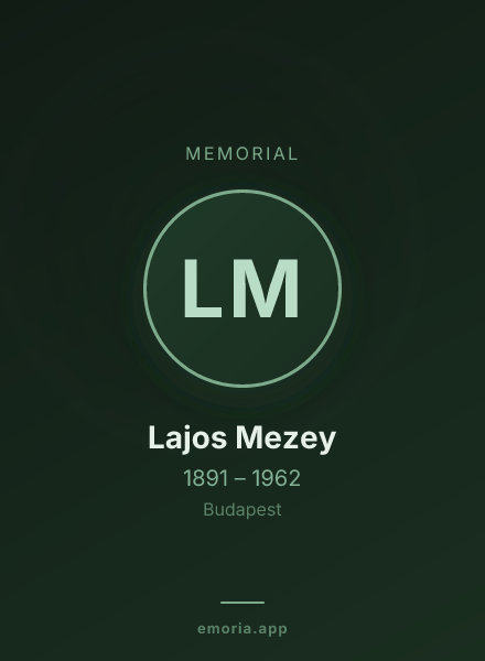 Memorial portrait of Lajos Mezey