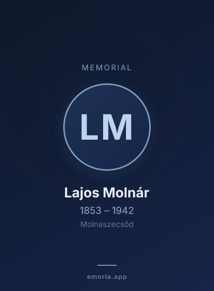 Memorial portrait of Lajos Molnár