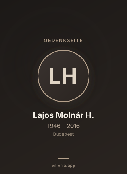 Gedenkportrait von Lajos Molnár H.