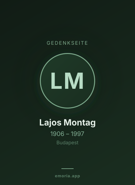 Gedenkportrait von Lajos Montag