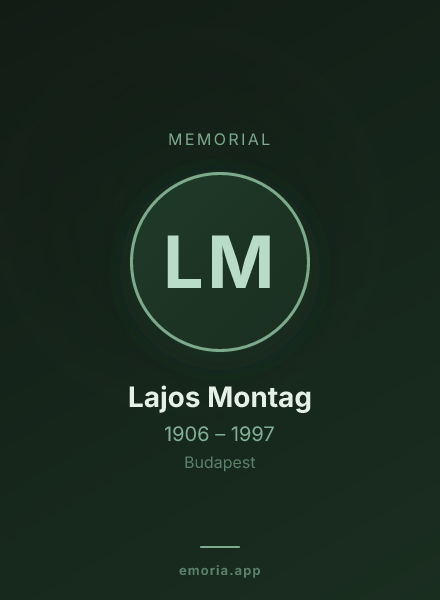 Memorial portrait of Lajos Montag