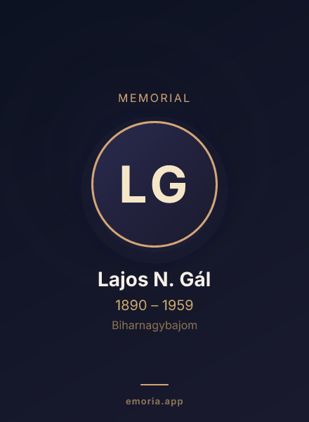 Memorial portrait of Lajos N. Gál