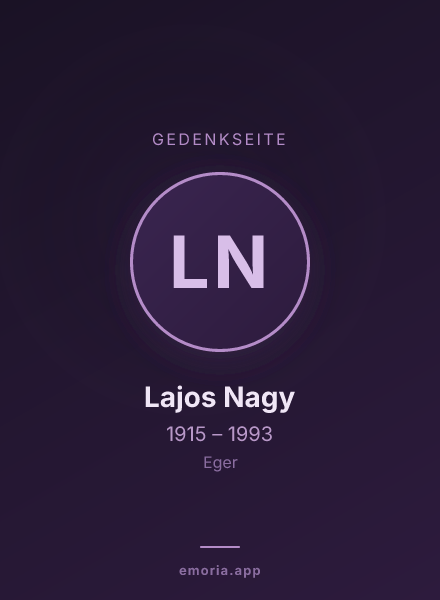 Gedenkportrait von Lajos Nagy
