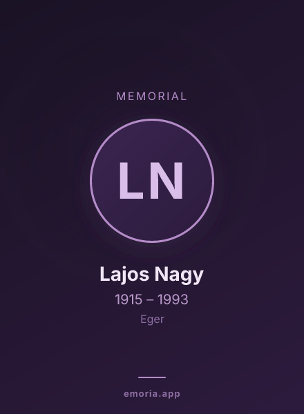 Memorial portrait of Lajos Nagy