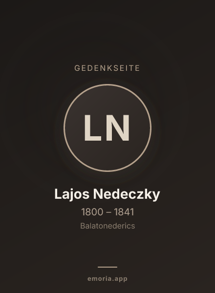 Gedenkportrait von Lajos Nedeczky