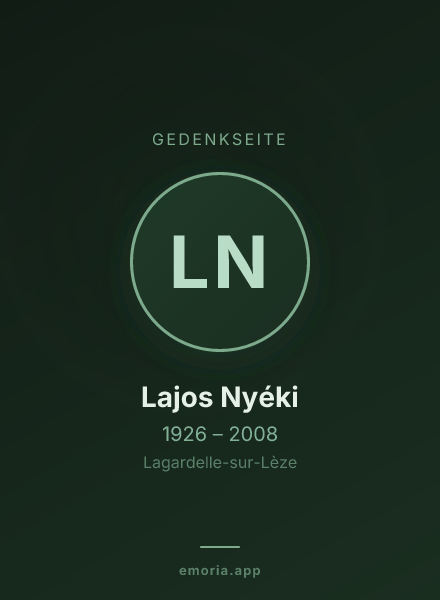 Gedenkportrait von Lajos Nyéki