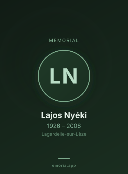 Memorial portrait of Lajos Nyéki