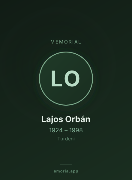 Memorial portrait of Lajos Orbán