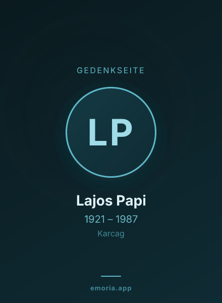 Gedenkportrait von Lajos Papi