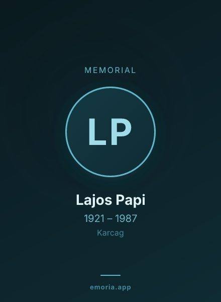 Memorial portrait of Lajos Papi