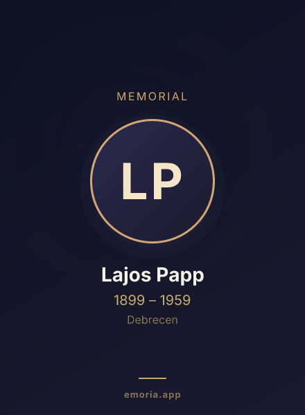 Memorial portrait of Lajos Papp