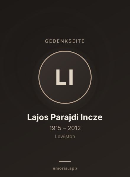 Gedenkportrait von Lajos Parajdi Incze