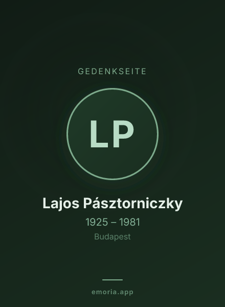 Gedenkportrait von Lajos Pásztorniczky