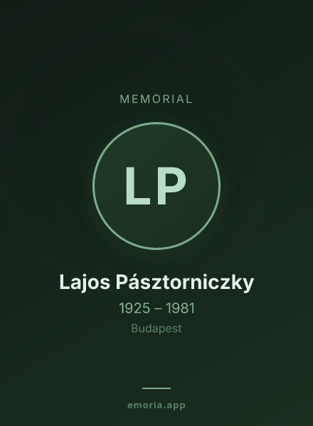 Memorial portrait of Lajos Pásztorniczky