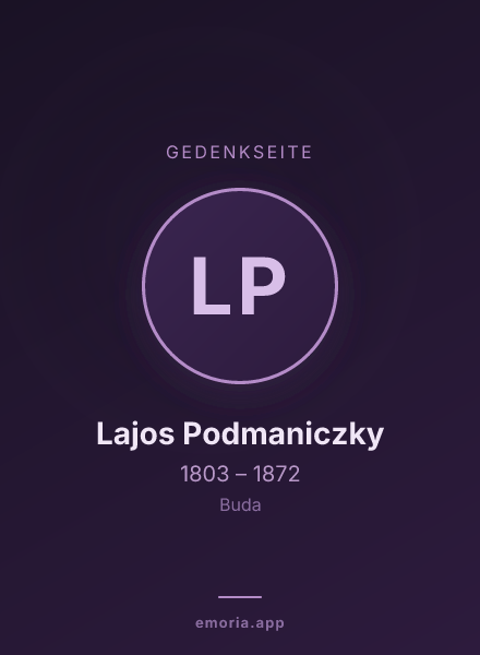 Gedenkportrait von Lajos Podmaniczky
