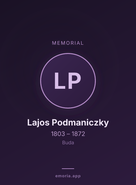 Memorial portrait of Lajos Podmaniczky
